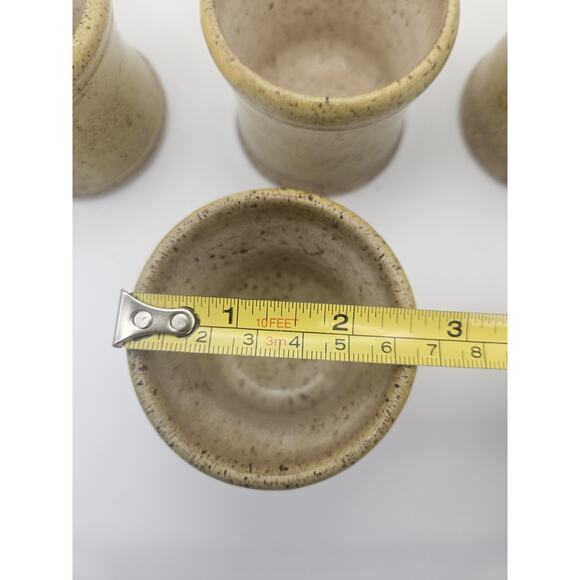 Studio Pottery Stoneware Speckled Glaze Pottery Mug Set Of 4 - 6.8 Oz Signed - Picture 4 of 5